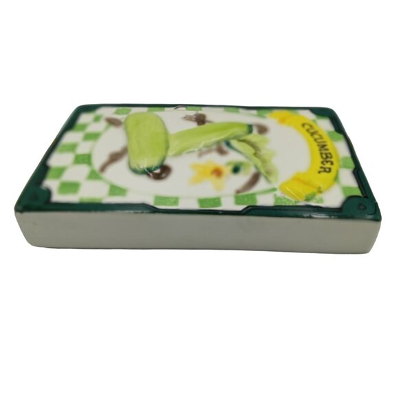 Studio Nova Pepper, Egg Plant, Cucumber Fiesta Vegetables Themed Ceramic Wall Pl - Picture 11 of 16